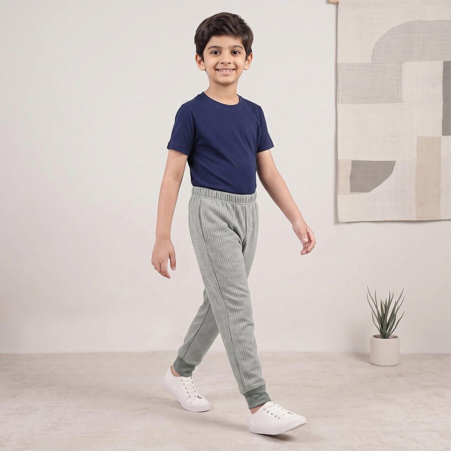 Boys' Melange Mid Grey Long Johns Thermal, Melange Mid Grey, large