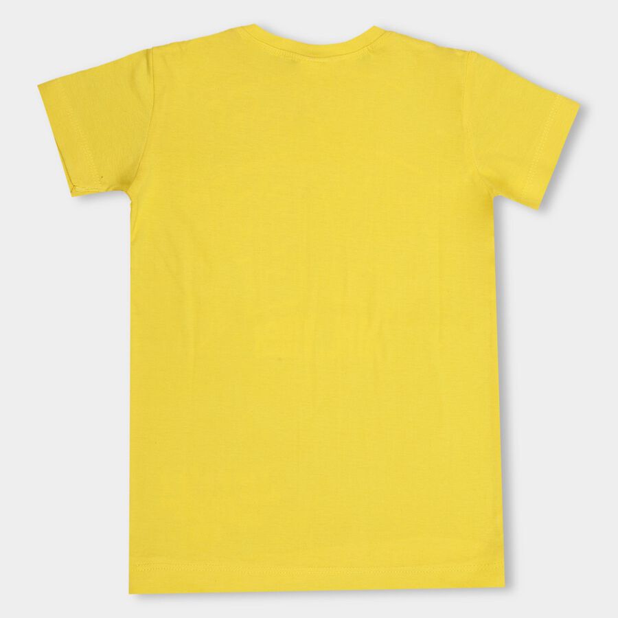 Boys' 100% Cotton Half Sleeves T-Shirt, पीला, large image number null
