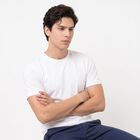 Men's White Cotton Round Neck Regular T-Shirt, White, small