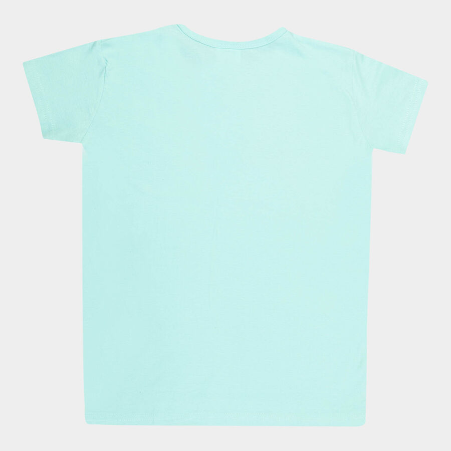 Girls Cotton T-Shirt, Light Green, large image number null