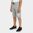 Boys Grey Regular Fit Graphic Print Jamaican Shorts, Light Grey, small