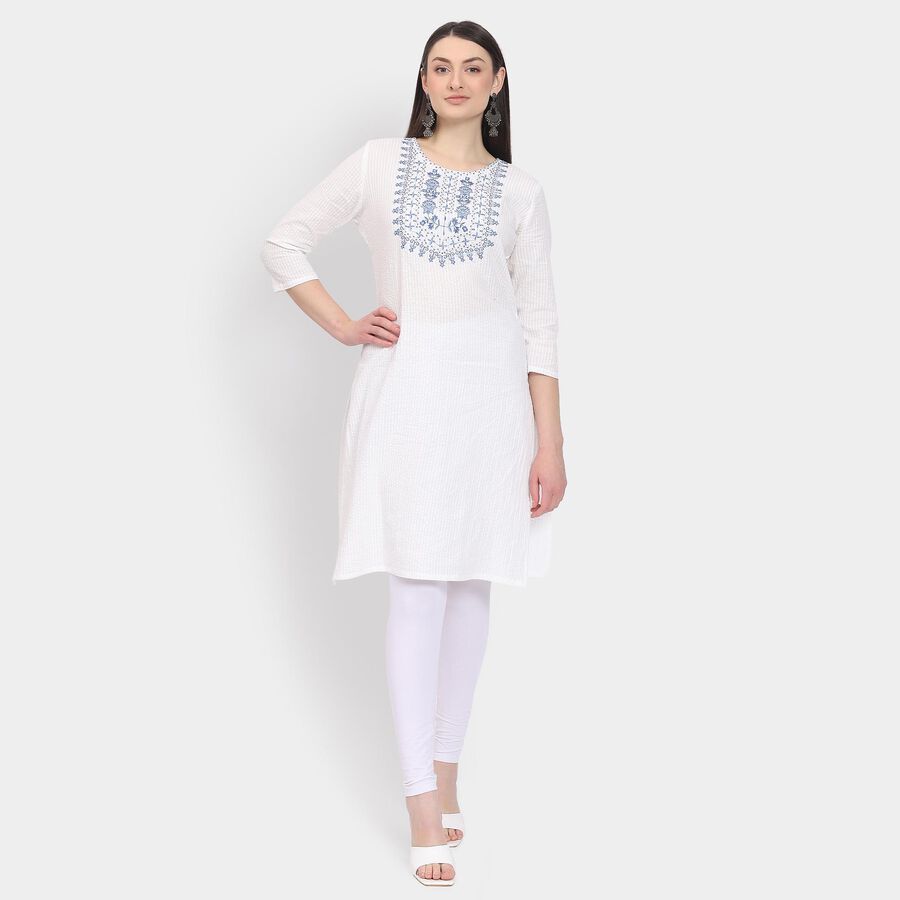 Ladies' 100% Cotton Kurta, ऑफ व्हाइट, large image number null