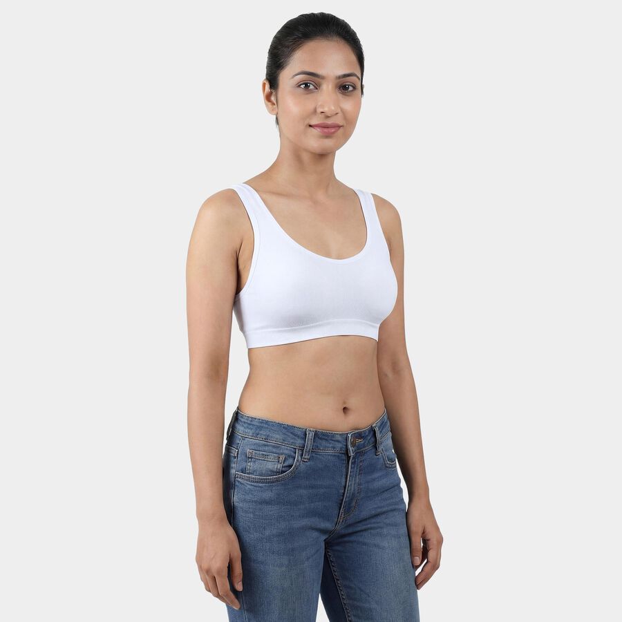 Women's White Wireless Seamless Everyday Bra, White, large