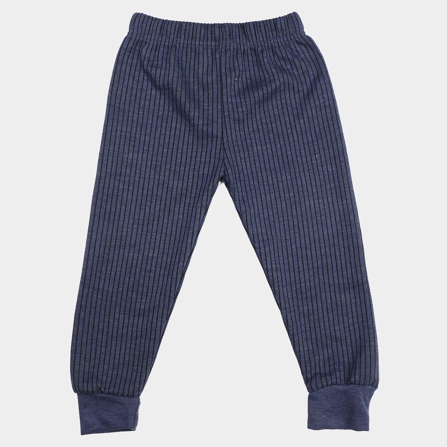 Boys' Navy Blue Long Johns Thermal, मध्यम नीला, large