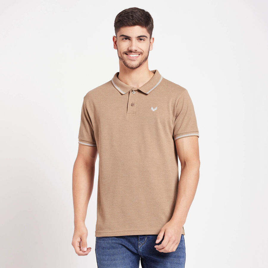 Solid Polo Shirt, Beige, large image number null