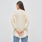 Women's Light Beige Embroidered Mandarin Collar Kurti, Beige, small image number null