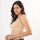 Women's Beige Cotton Wireless Full Coverage Bra, Beige, small