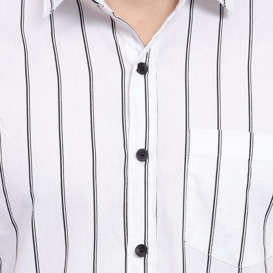 Men's 100% Cotton Casual Shirt , White, large