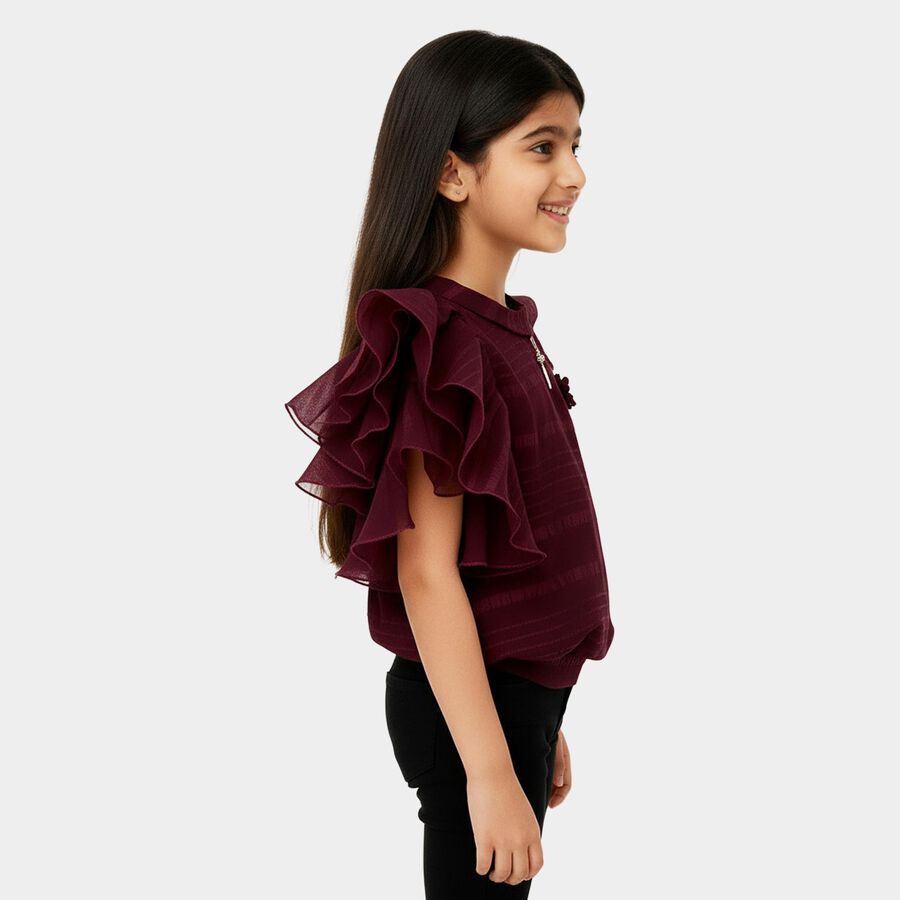 Girls' T-Shirt, Wine, large