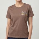Women's Brown Round Neck Casual T-Shirt, Brown, small