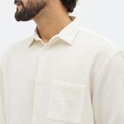Men's Off-White Cotton Classic Collar Casual Shirt, ऑफ व्हाइट, small image number null