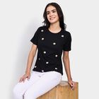 Ladies' Round Neck T-Shirt , काला, small image number null
