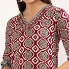 Women's Burgundy Solid Ethnic Set, Wine, small