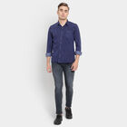 Solid Casual Shirt, Mid Blue, small image number null