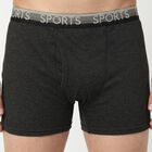 Men's Charcoal Regular Fit Sports Waistband Trunks, Charcoal, small