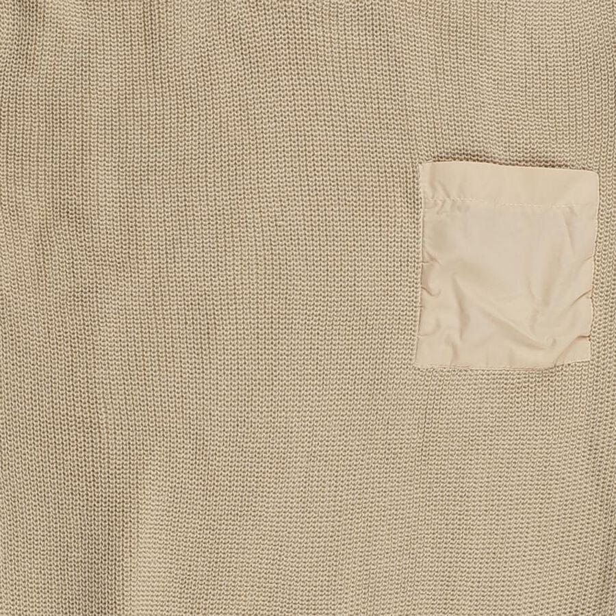 Boys Light Beige Crew Neck Casual Pullover, Beige, large image number null