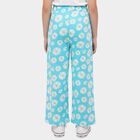 Girls' Light Green Straight Fit Floral Printed Cotton Blend Pyjama, हल्का हरा, small