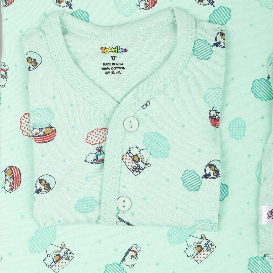 Infants Cotton Printed Baby Gift Set, Light Green, large image number null