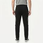 Men's Black Jogger Fit Side-Striped Track Pants, Black, small