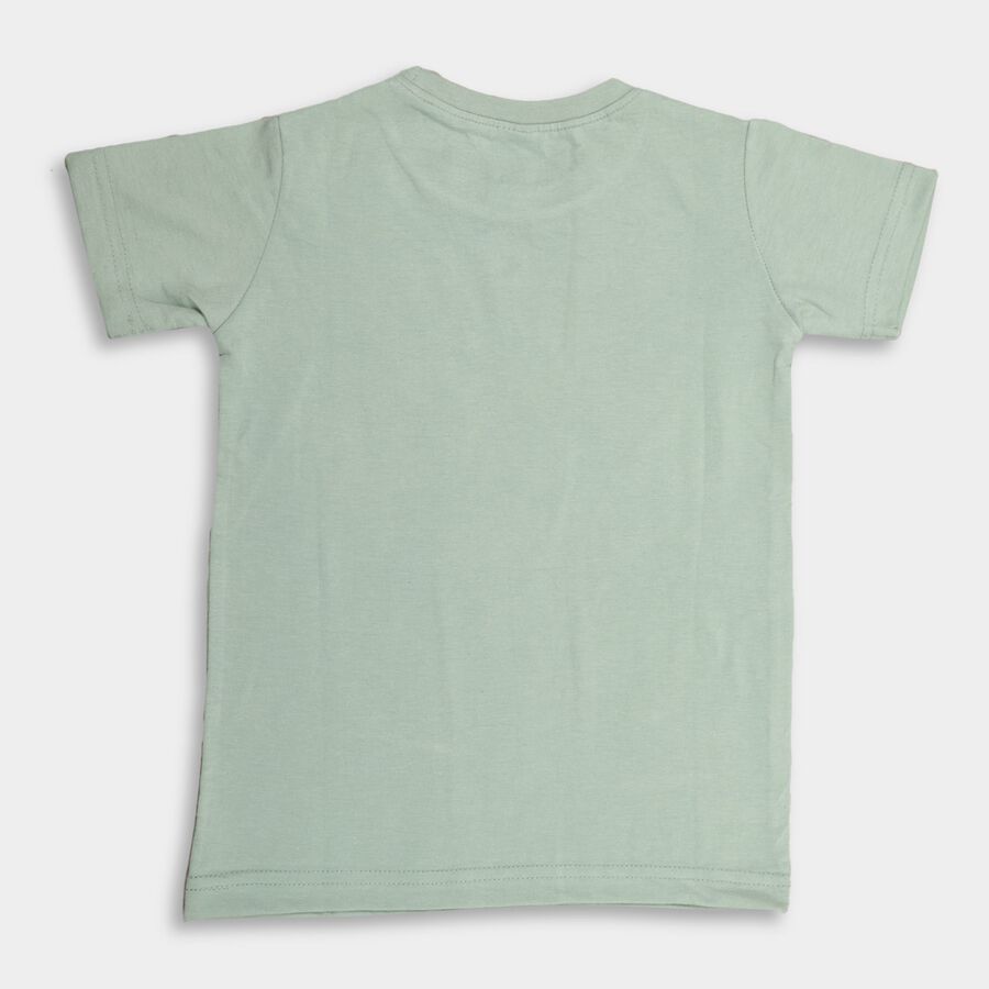 Boys' Half Sleeves T-Shirt, Light Green, large image number null
