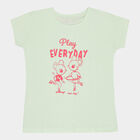 Girls Cotton T-Shirt, Light Green, small image number null