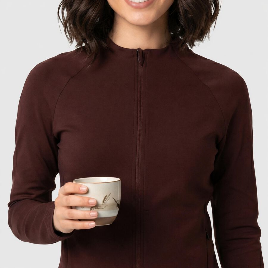 Women's Wine Stand Collar Windbreaker Jacket, Wine, large