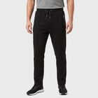 Men's Black Straight Fit Zip Pocket Track Pants, काला, small