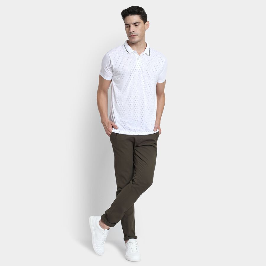 Men's Collared Half Sleeves T-Shirt, White, large image number null