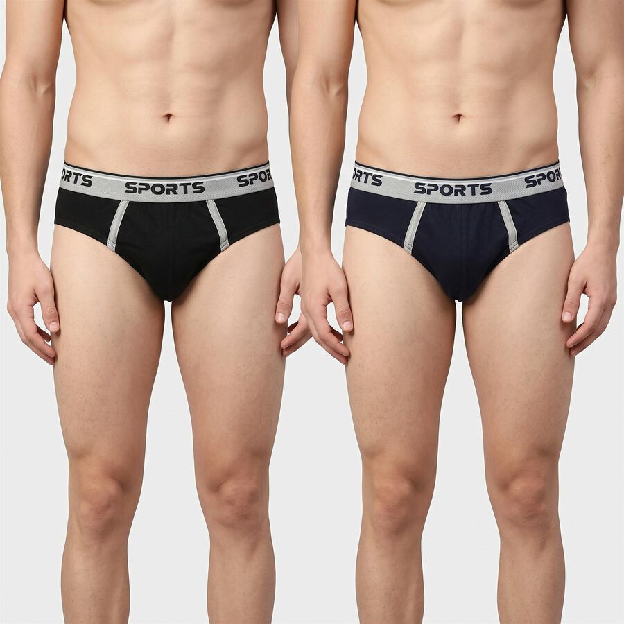 Men's Navy Blue Regular Fit Briefs, नेवी ब्लू, large