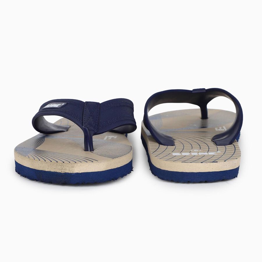 Men's Beige Toe-Post Flip-Flops, गहरा पीला, large