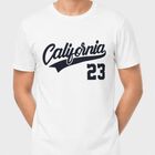Men's White Round Neck Graphic Print Regular T-Shirt, White, small