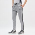 Men's Jet Black Regular Fit Track Pants, मिश्रित हल्का ग्रे, small