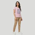 Women's Lilac Cotton Blend Round Neck Regular T-Shirt, Lilac, small