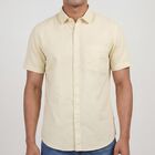 Men's Yellow Classic Casual Shirt, पीला, small
