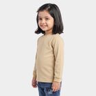 Girls' Brown Long Sleeve Thermal, भूरा, small