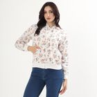 Women's Off White Hooded Casual Sweatshirt, ऑफ व्हाइट, small image number null