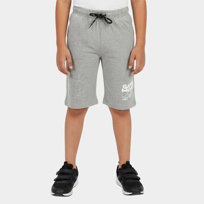 Boys Grey Regular Fit Graphic Print Jamaican Shorts