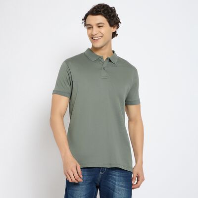 Men's 100% Cotton Collared Half Sleeves T-Shirt 