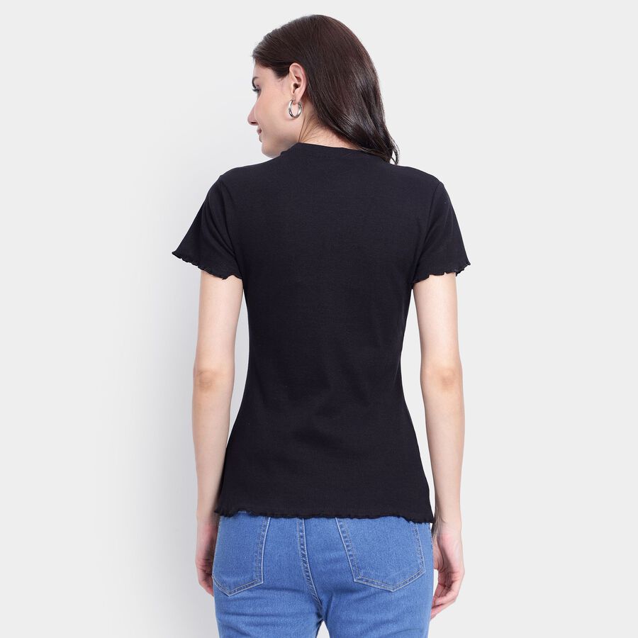 Ladies' Round Neck T-Shirt, Black, large image number null