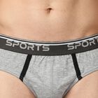 Men's Grey Regular Fit Sports Waistband Briefs, मिश्रित हल्का ग्रे, small