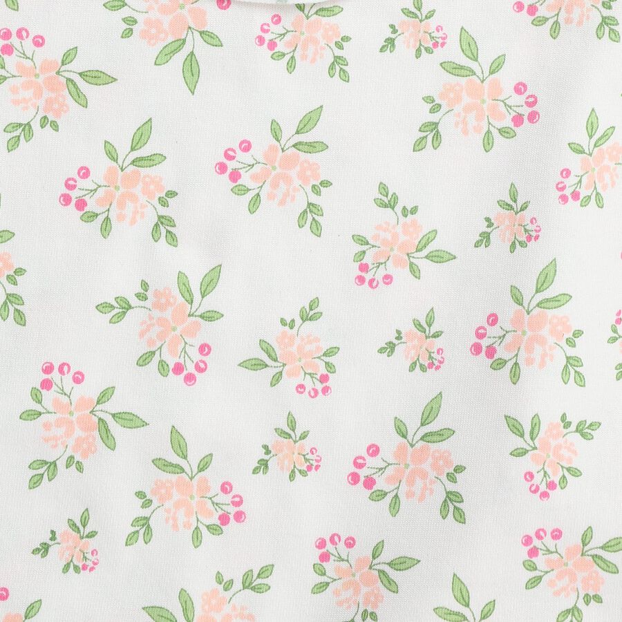 Infants' White Cotton Floral Top and Peach Capri Set, Light Pink, large image number null