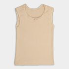 Girls' 100% Cotton Vest, Beige, small image number null