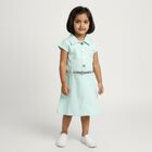 Girls' Mint Green Collared A-Line Frock, Light Green, small image number null