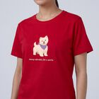Women's Fuchsia Cotton Round Neck Casual T-Shirt, रानी (फ्यूशिया), small