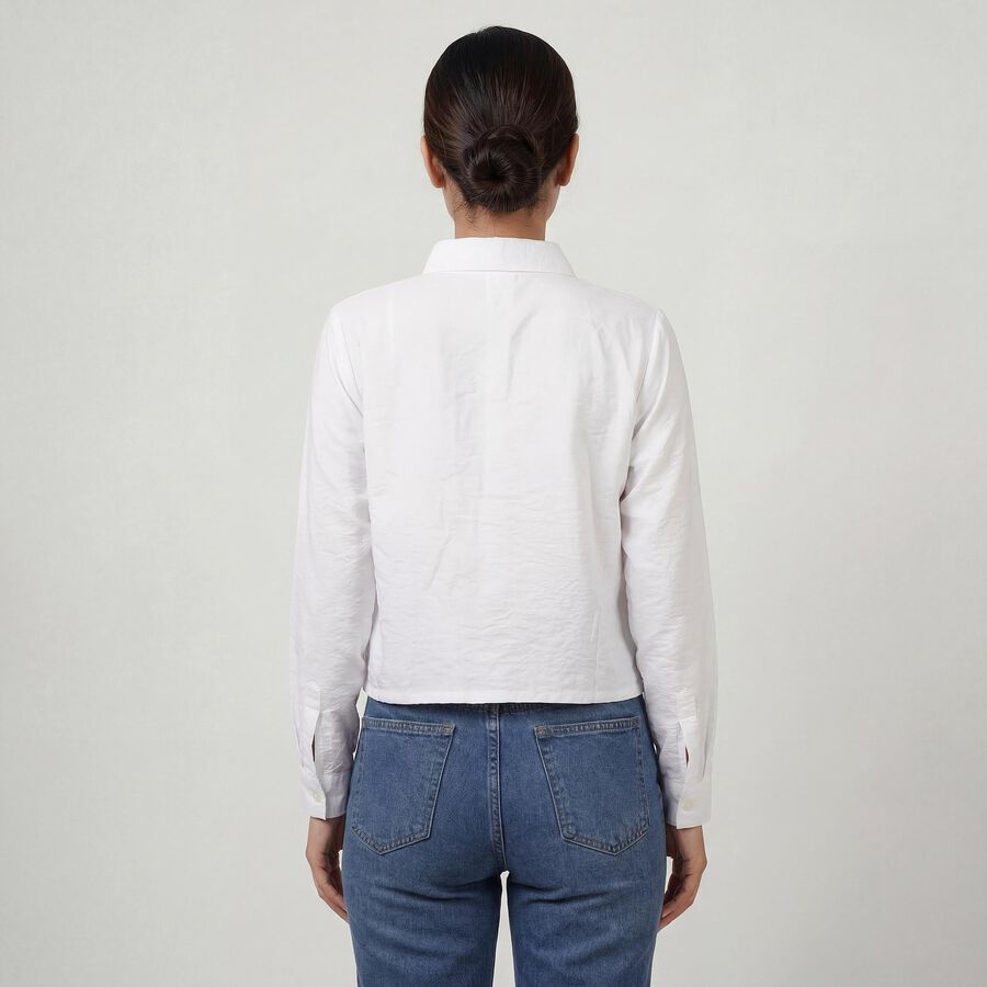 Women's White Classic Collar Classic Shirt, White, large