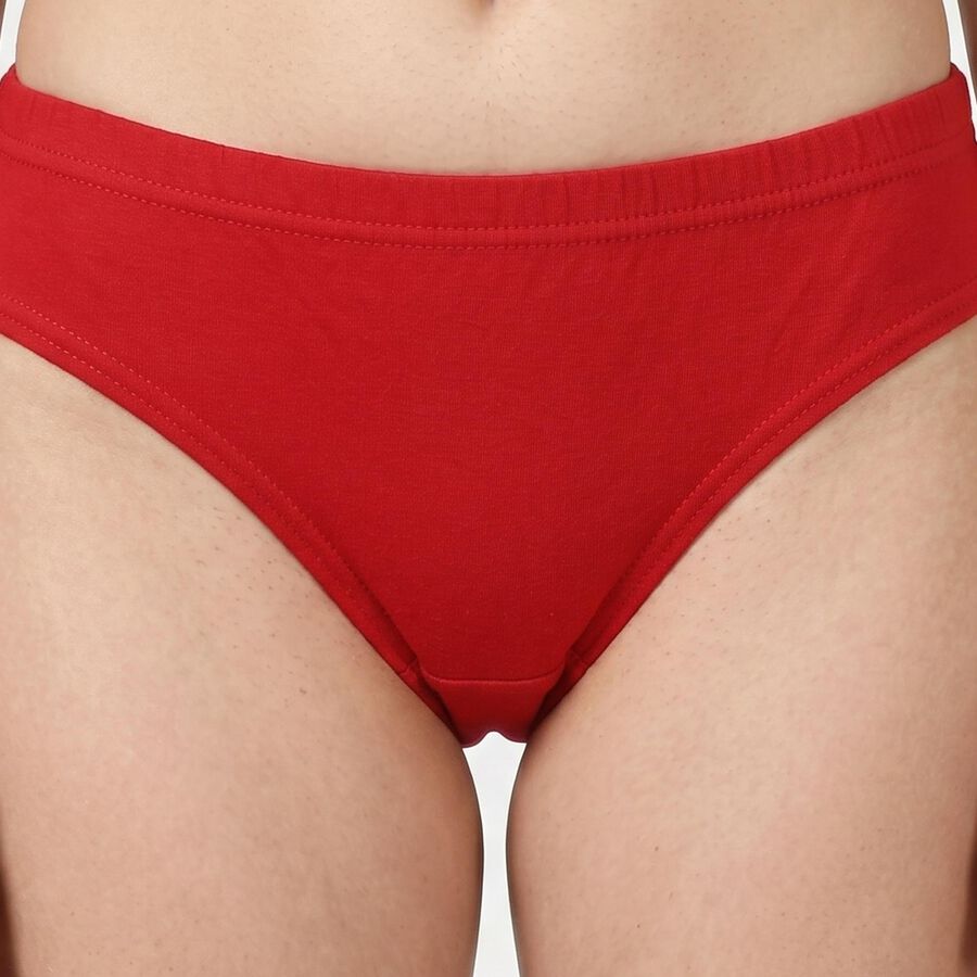 Women's Red Regular Fit Solid Panty, मरून, large