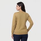 Women's Beige Round Neck Regular Top, Beige, small