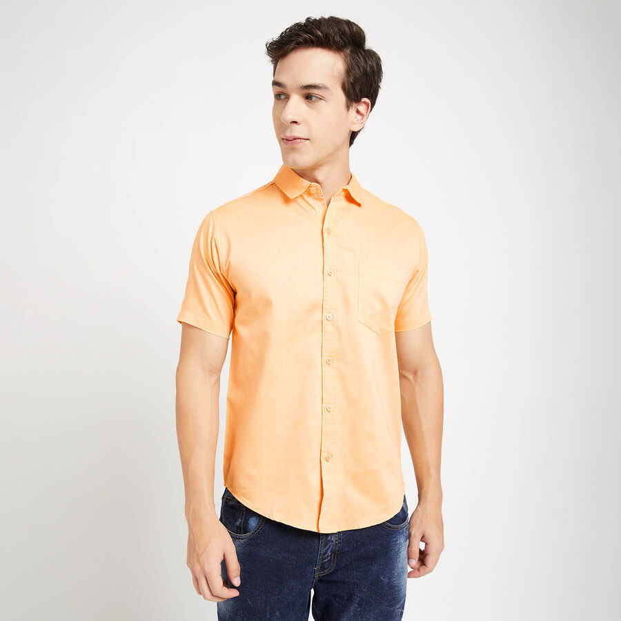 Solid Casual Shirt, Yellow, large image number null