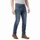 Men's Navy Blue Slim Fit Stretchable Jeans, Dark Blue, small