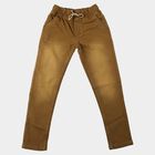 Boys Beige Jogger Fit Washed Jeans, गहरा पीला, small